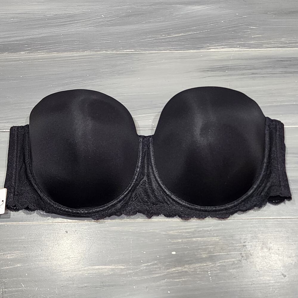 Calvin Klein Multiway Strapless Bra 40D Seductive Comfort Lace Lift Black QF1437